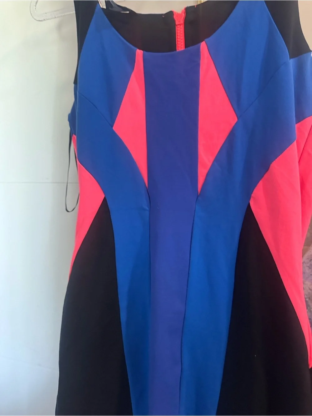 bebe Blue, Neon Pink & Black Colorblock Mini Dress - Picture 5 of 5